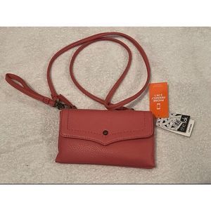 The Sak Ventura Multi Compartment Smartphone Crossbody Bag -Dusty Coral Leather0
